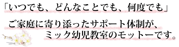 ミック幼児教室の万全のサポート力とは